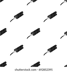 dynamite in three parts. Explosives which blow up the rock.Mine Industry single icon in black style vector symbol stock illustration.