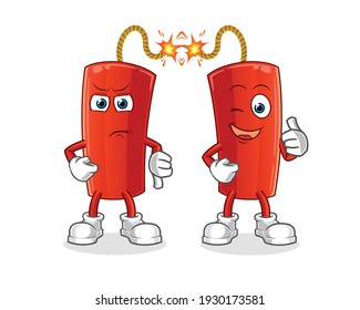 Dynamite Daumen hoch und Daumen runter Cartoon. Cartoon-Maskottvektor