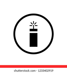 Dynamite vector icon, bomb symbol. Simple, flat design for web or mobile app