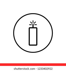 Dynamite vector icon, bomb symbol. Simple, flat design for web or mobile app