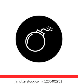 Dynamite vector icon, bomb symbol. Simple, flat design for web or mobile app