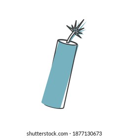 Icono dinamita vectorial sobre el estilo de dibujos animados sobre fondo blanco aislado.