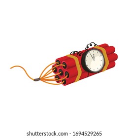 Dynamite vector icon.Cartoon vector icon isolated on white background dynamite.
