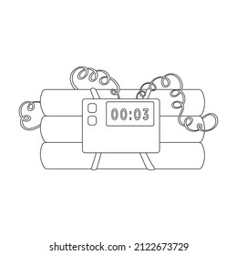 Icono de vector dinámico.Icono de vector de contorno aislado en dinamita de fondo blanco.