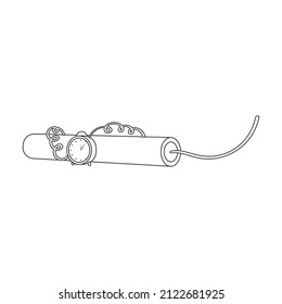 Icono de vector dinámico.Icono de vector de contorno aislado en dinamita de fondo blanco.