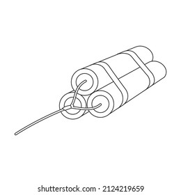 Dynamite vector icon.Outline vector icon isolated on white background dynamite.