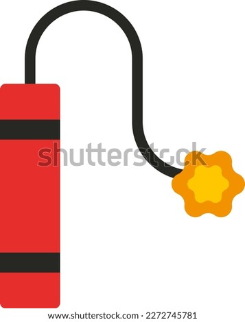 Dynamite vector illustration. Burst. Stopper and fuse in dynamite.