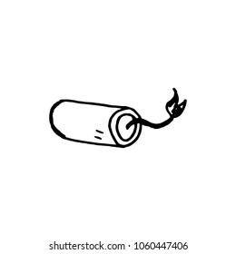 dynamite vector sketch isolated, hand-drawn icon.