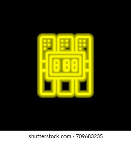 Dynamite yellow glowing neon ui ux icon. Glowing sign logo vector