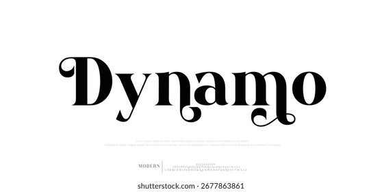 Dynamo Elegant minimalist alphabet display font vector. Luxury and feminine typeface.