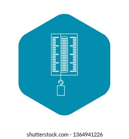 Dynamometer with a hook icon. Outline illustration of dynamometer with a hook vector icon for web