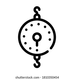 vector de icono de línea del equipo de medición del dinamómetro. signo del equipo de medición del dinamómetro. símbolo de contorno aislado ilustración negra