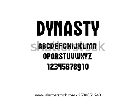 Dynasty font for logo and headline. Isolated vector typeset