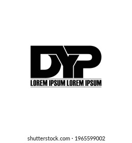 DYP letter monogram logo design vector