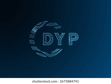 Diseño de Vector de logotipo de letra polivinílica baja DYP. Diseño de logotipo de poliéster inferior DYP. Diseño único del logotipo de poliéster bajo de DYP.