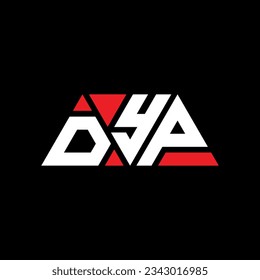 DYP triangle letter logo design with triangle shape. DYP triangle logo design monogram. DYP triangle vector logo template with red color. DYP triangular logo Simple, Elegant, and Luxurious design.