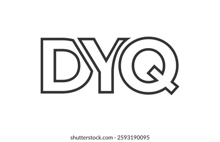 DYQ logo design template with strong and modern bold text. Initial based vector logotype featuring simple and minimal typography. Trendy company identity ideal for businesses brand presence.