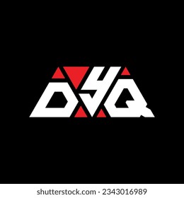 DYQ triangle letter logo design with triangle shape. DYQ triangle logo design monogram. DYQ triangle vector logo template with red color. DYQ triangular logo Simple, Elegant, and Luxurious design.