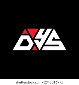 DYS triangle letter logo design with triangle shape. DYS triangle logo design monogram. DYS triangle vector logo template with red color. DYS triangular logo Simple, Elegant, and Luxurious design.