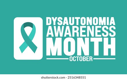 Dysautonomia Awareness Month background or banner design template is observed every year in October. Holiday concept. Template for card, poster, placard, template. eps 10

