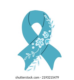 Dysautonomia Awareness Month October support ribbon element vector isolated.