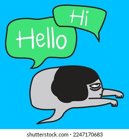 Dysfunctional Young Working Hard Woman In Speech Box Sign Ignores People Text Messages That Sending To Her Concept Card Character illustration