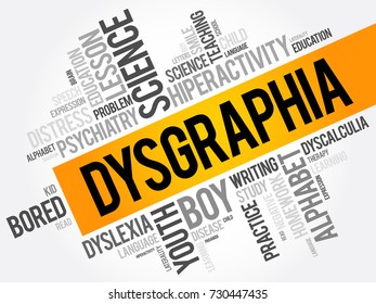 Dysgraphia word cloud collage, education concept background