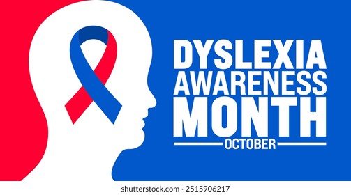 Dyslexia Awareness Month background or banner design template is observed every year in October. Holiday concept. Template for card, poster, placard, template. eps 10