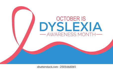 Dyslexia Awareness Month is observed every year on October.Holiday concept background, placard, banner design template Vector illustration background design.