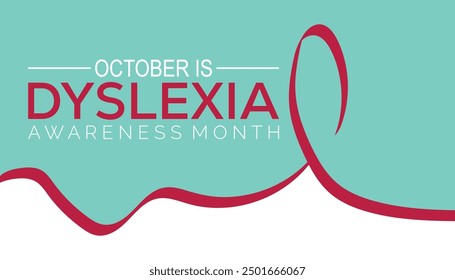 Dyslexia Awareness Month is observed every year on October.Holiday concept background, placard, banner design template Vector illustration background design.