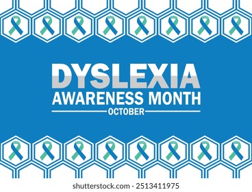 Dyslexia Awareness Month October wallpaper with shapes and typography, banner, card, poster, template. Dyslexia Awareness Month, background