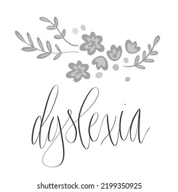 Dyslexia awareness month October, web banner template with handwritten calligraphy. Vector illustration