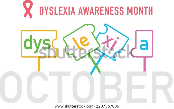 Dyslexia Brain Disorder Awareness Day Illustration Stock Vector ...