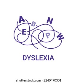 Dyslexia vector illustration word cloud isolated on a white background.