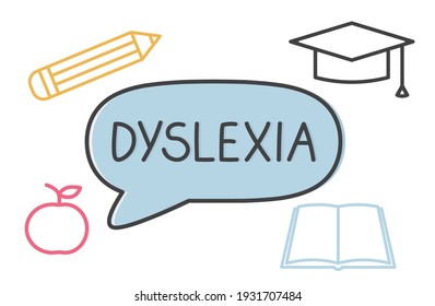 dyslexia word written in speech bubble- vector illustration