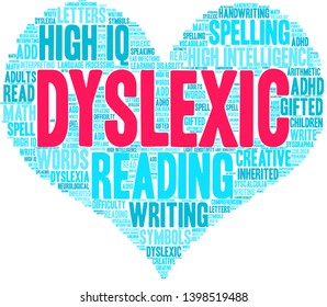 Dyslexic Word Cloud On A White Background. 