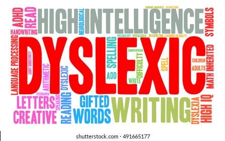 Dyslexic Word Cloud On A White Background. 