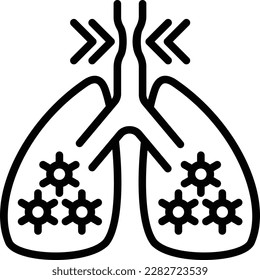 Dyspnea thin line icon. Modern vector illustration of shortness breathing in lungs.