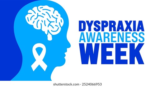 Dyspraxia Awareness Week background or banner design template is observed every year in October. Holiday concept. Template for card, poster, placard, template. eps 10