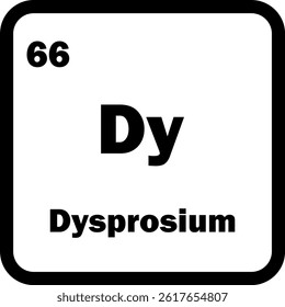 Dysprosium chemical element icon isolated on white background . Dysprosium icon vector