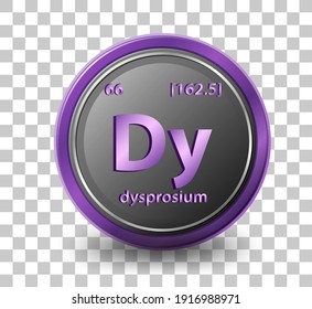 Dysprosium chemical element. Chemical symbol with atomic number and atomic mass. illustration