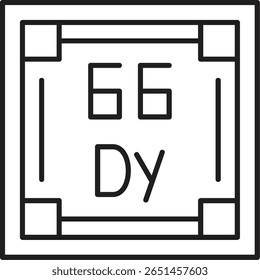 Dysprosium Filled Style Icon Design