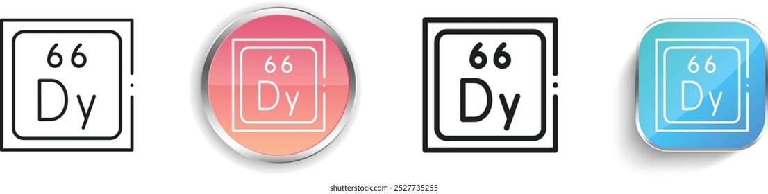 dysprosium icon. Thin Linear, Regular and Button Style Design Isolated On White Background