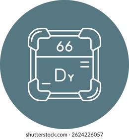 Diseño de ícono de Vector de línea de disprosio