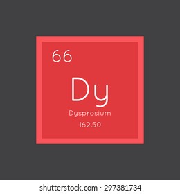Dysprosium simple style tile icon. Chemical element of periodic table. Vector illustration EPS8