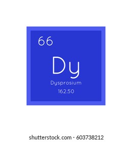 Dysprosium simple style tile icon. Chemical element of periodic table. Vector illustration EPS8