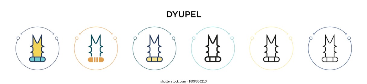 Dyupel icon in filled, thin line, outline and stroke style. Vector illustration of two colored and black dyupel vector icons designs can be used for mobile, ui, web