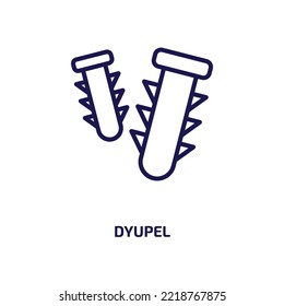 dyupel icon from general collection. Thin linear dyupel, wood, tool outline icon isolated on white background. Line vector dyupel sign, symbol for web and mobile