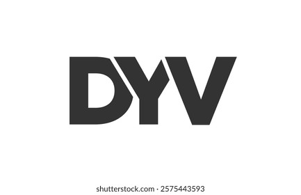 DYV logo design template with strong and modern bold text. Initial based vector logotype featuring simple and minimal typography. Trendy company identity ideal for businesses brand presence.