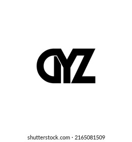 dyz initial letter monogram logo design
